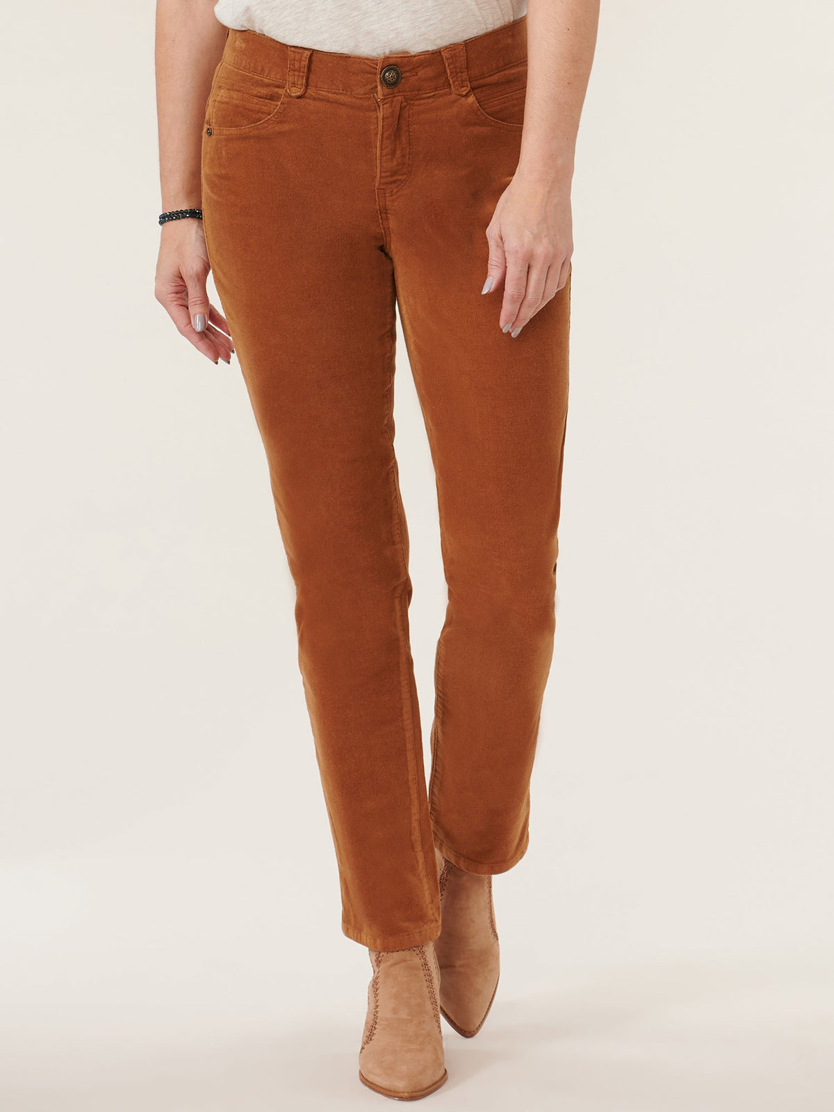 Democracy Clothing "Ab"solution® Mid-Rise Corduroy Straight Leg Pants - Black|Candied Walnut|Espresso|Blue Pine|Dark Roast|Fig Jam|Roasted Pecan|Raw Umber|Blanched Almond|Deep Pine