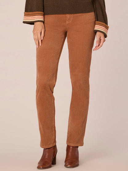 Democracy Clothing "Ab"solution® Mid-Rise Corduroy Straight Leg Pants - Black|Candied Walnut|Espresso|Blue Pine|Dark Roast|Fig Jam|Roasted Pecan|Raw Umber|Blanched Almond|Deep Pine
