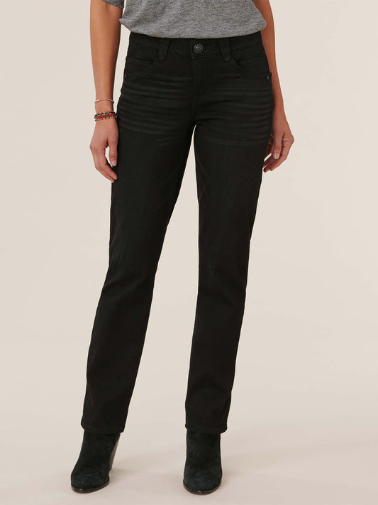Democracy Clothing "Ab"solution® Booty Lift Straight Leg Black Jeans - Black Denim