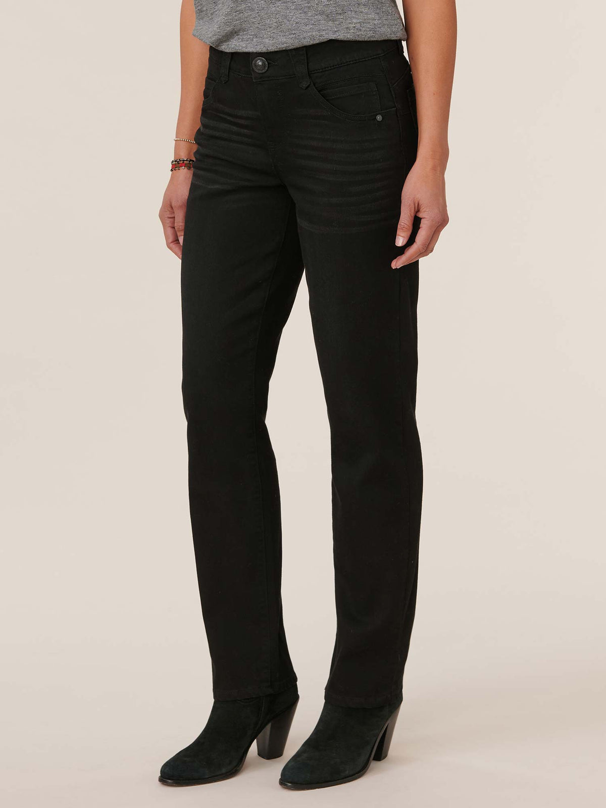 Democracy Clothing "Ab"solution® Booty Lift Straight Leg Black Jeans - Black Denim
