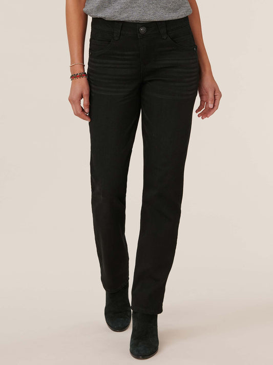 Democracy Clothing "Ab"solution® Petite Straight Leg Black Jeans - Black Denim
