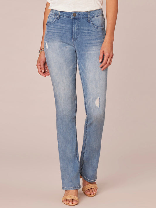 Democracy Clothing "Ab"solution® High Rise Itty Bitty Bootcut Light Blue Jeans - Light Blue Vintage Denim