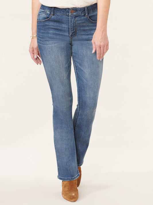 Democracy Clothing "Ab"solution® High Rise Artisanal Denim Itty Bitty Boot Jean - Blue Artisanal Denim