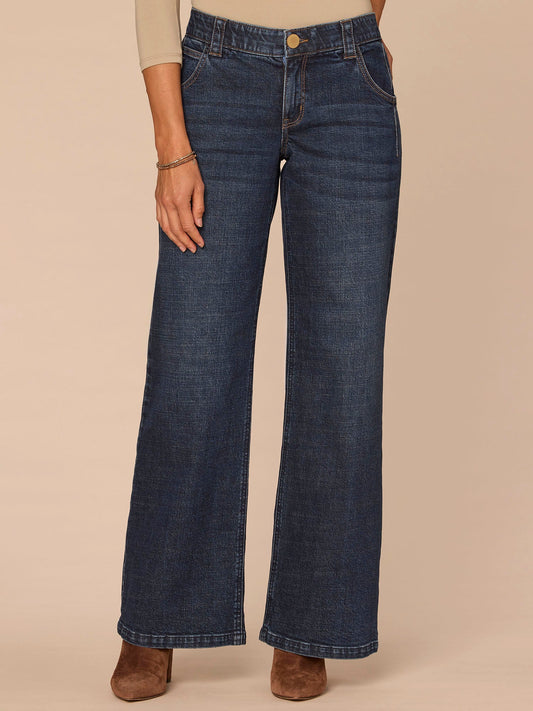 Democracy Clothing "Ab"solution® Mid-Rise Indigo Petite Wide Leg Jeans - Indigo Denim