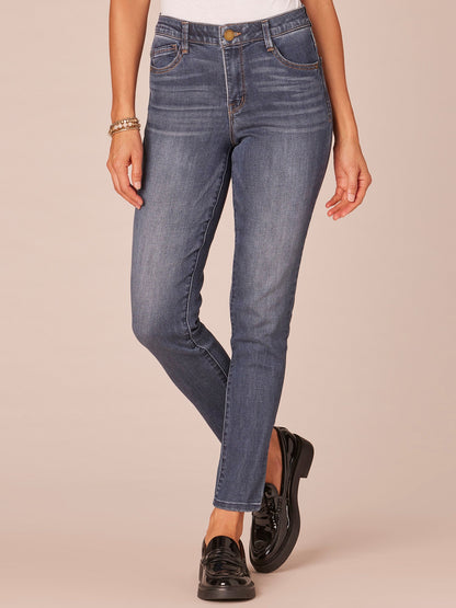 Democracy Clothing "Ab"solution High Rise Ankle Length Petite Jeans - Blue Denim