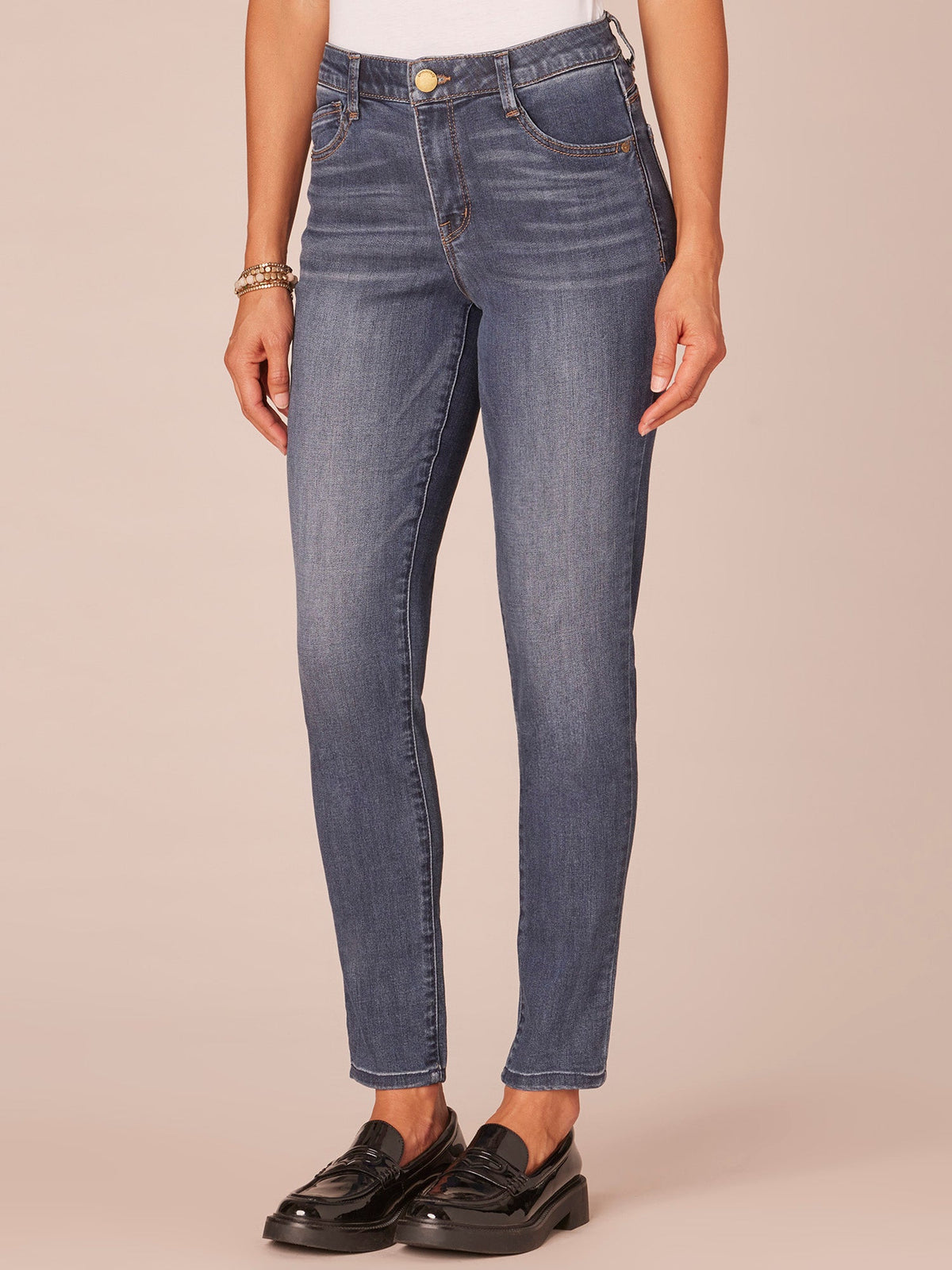 Democracy Clothing "Ab"solution® High Rise Modern Plus Size Ankle Length Jeans - Blue Denim