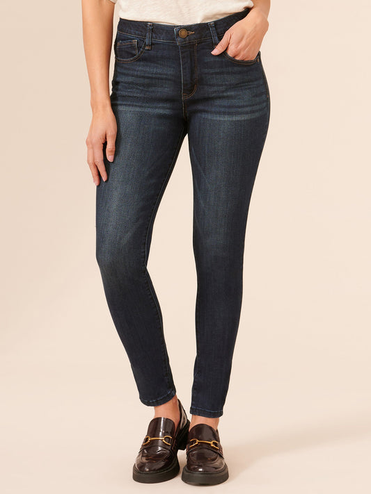 Democracy Clothing "Ab"solution® Modern High Rise Ankle Length Petite Skinny Jeans - Indigo Denim