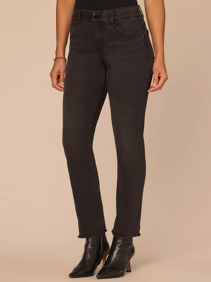 Democracy Clothing "Ab"solution® High Rise Washed Black Seamless Petite Cigarette Jeans - Washed Black Artisanal Denim