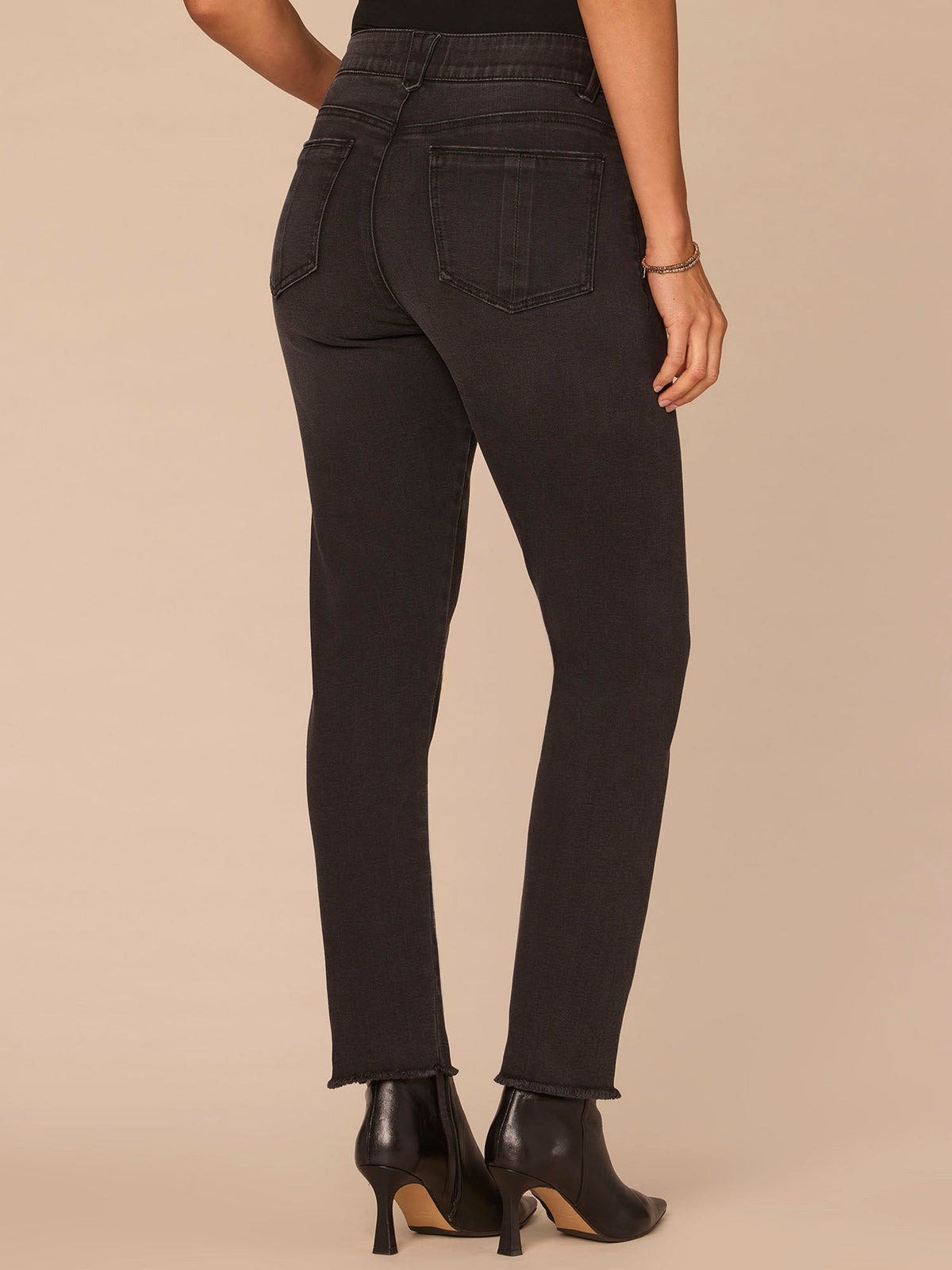 Democracy Clothing "Ab"solution® High Rise Washed Black Seamless Petite Cigarette Jeans - Washed Black Artisanal Denim