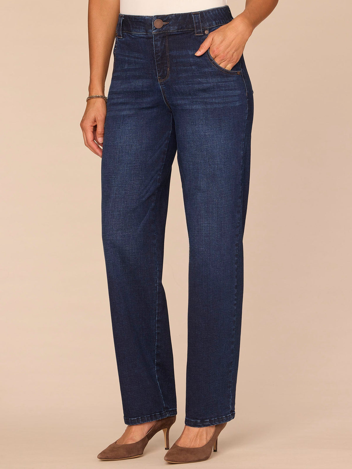 Democracy Clothing "Ab"solution® High Rise Indigo Petite Stovepipe Jeans - Indigo Denim