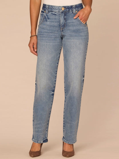 Democracy Clothing "Ab"solution® High Rise Light Blue Artisanal Stovepipe Jeans - Light Blue Artisanal Denim