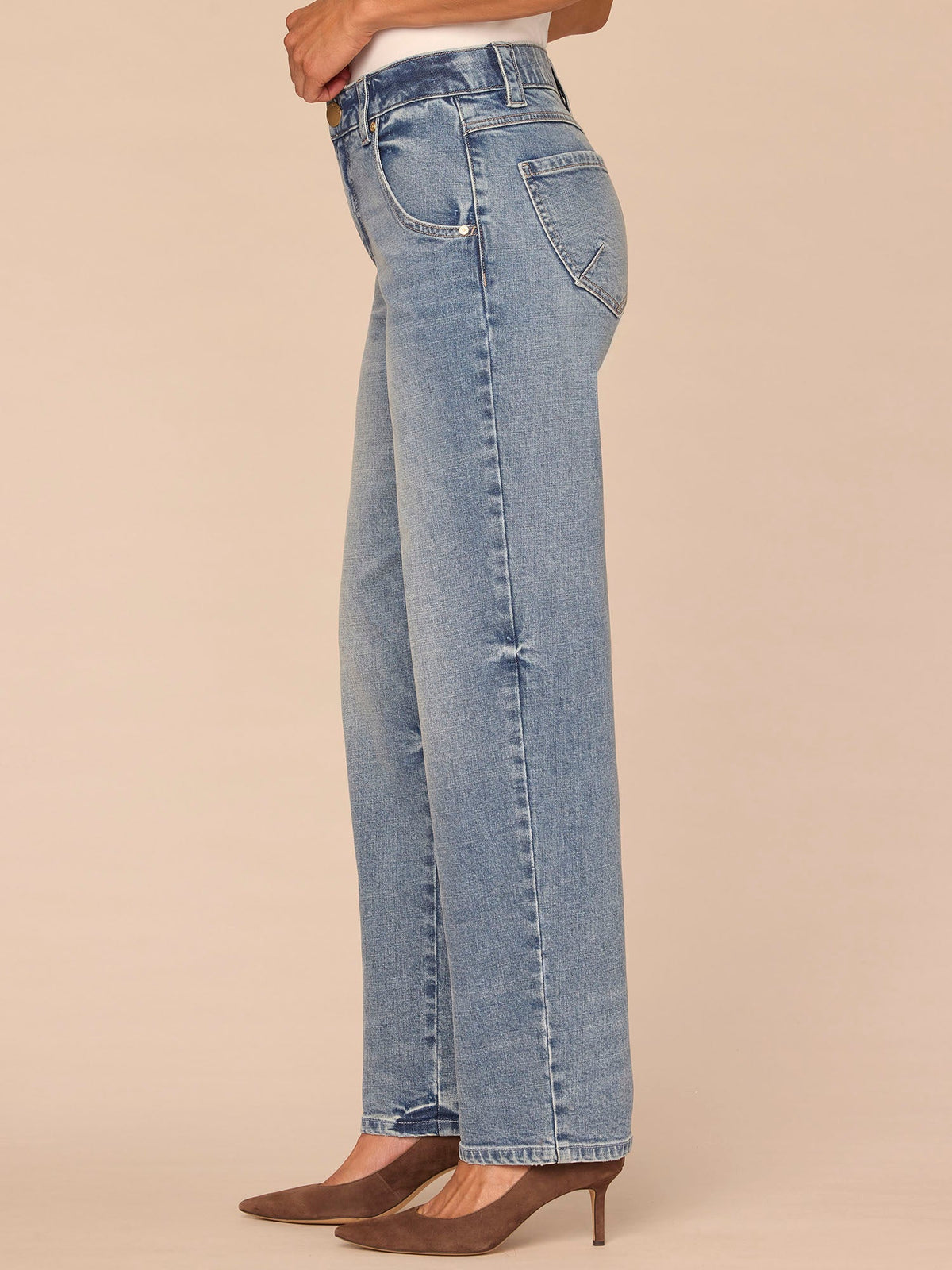 Democracy Clothing "Ab"solution® High Rise Light Blue Artisanal Stovepipe Jeans - Light Blue Artisanal Denim
