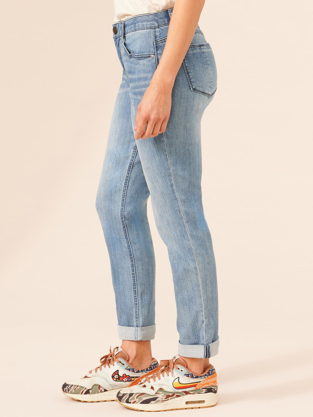 Democracy Clothing "Ab"solution® Petite Blue Denim Girlfriend Jeans - Blue Denim