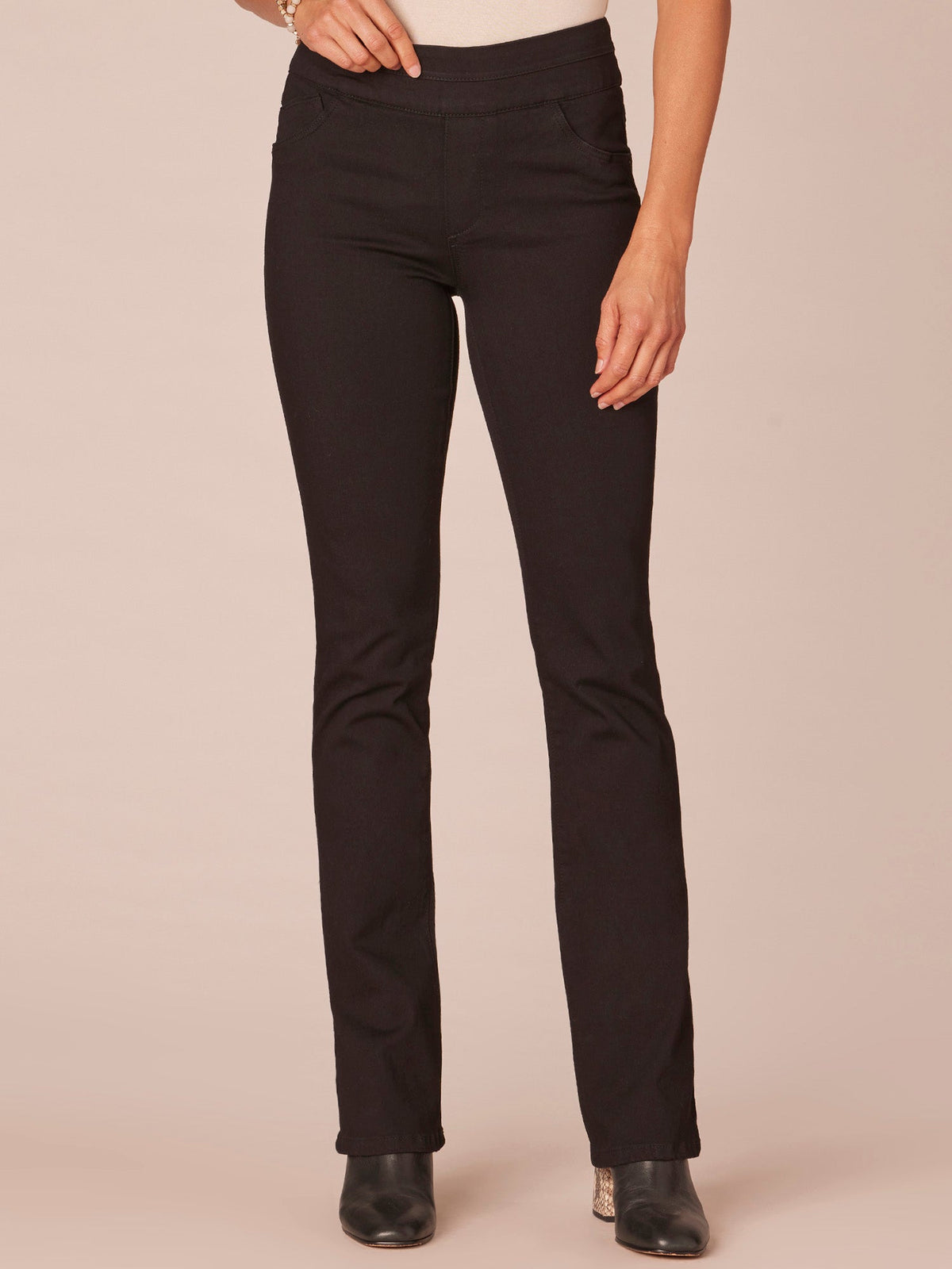Democracy Clothing "Ab"solution High Rise Itty Bitty Boot Glider Jeans - Black Denim