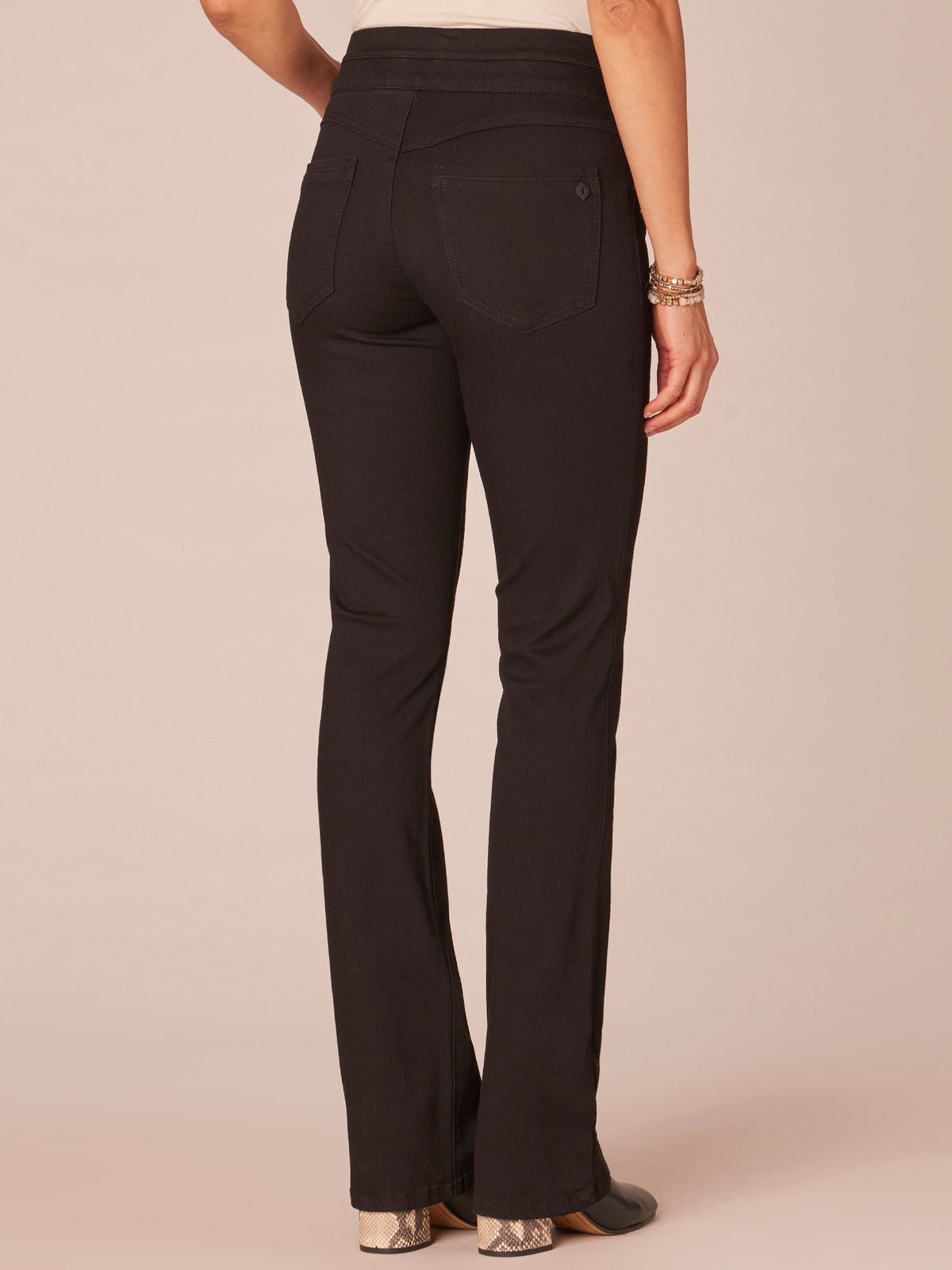 Democracy Clothing "Ab"solution® High Rise Pull-On Itty Bitty Boot Glider Tall Jeans - Black Denim