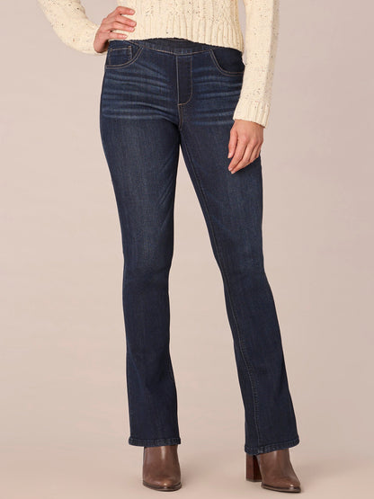 Democracy Clothing "Ab"solution Indigo High Rise Itty Bitty Boot Glider Jeans - Indigo Denim