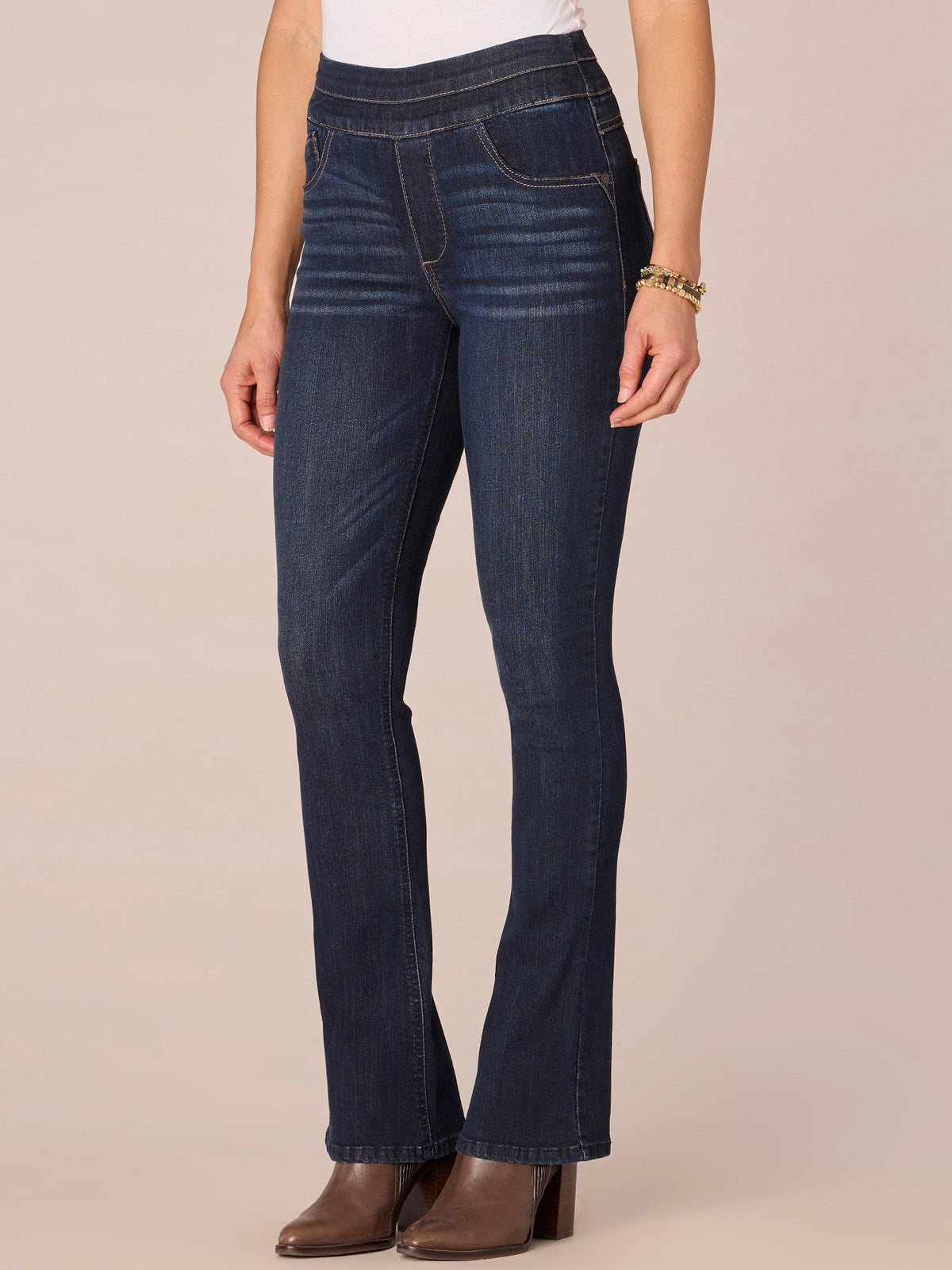 Democracy Clothing "Ab"solution Indigo High Rise Itty Bitty Boot Glider Jeans - Indigo Denim