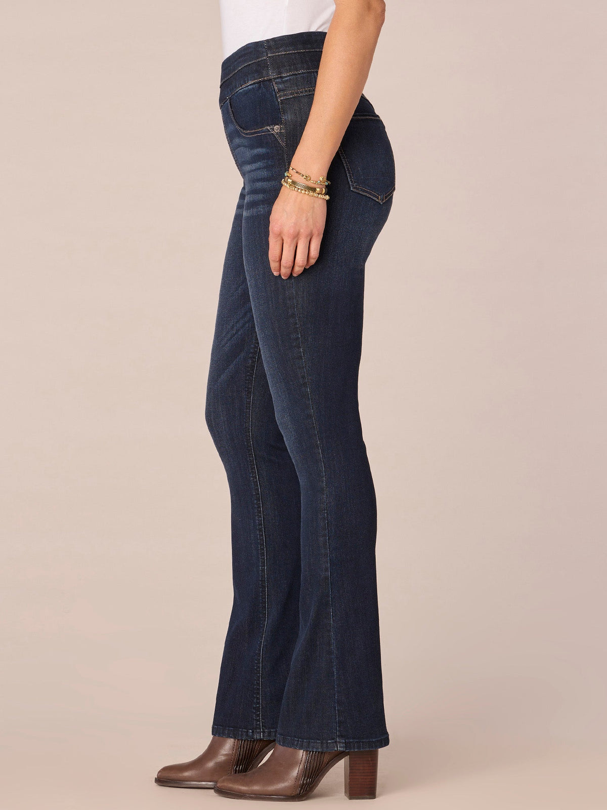 Democracy Clothing "Ab"solution Indigo High Rise Itty Bitty Boot Glider Jeans - Indigo Denim