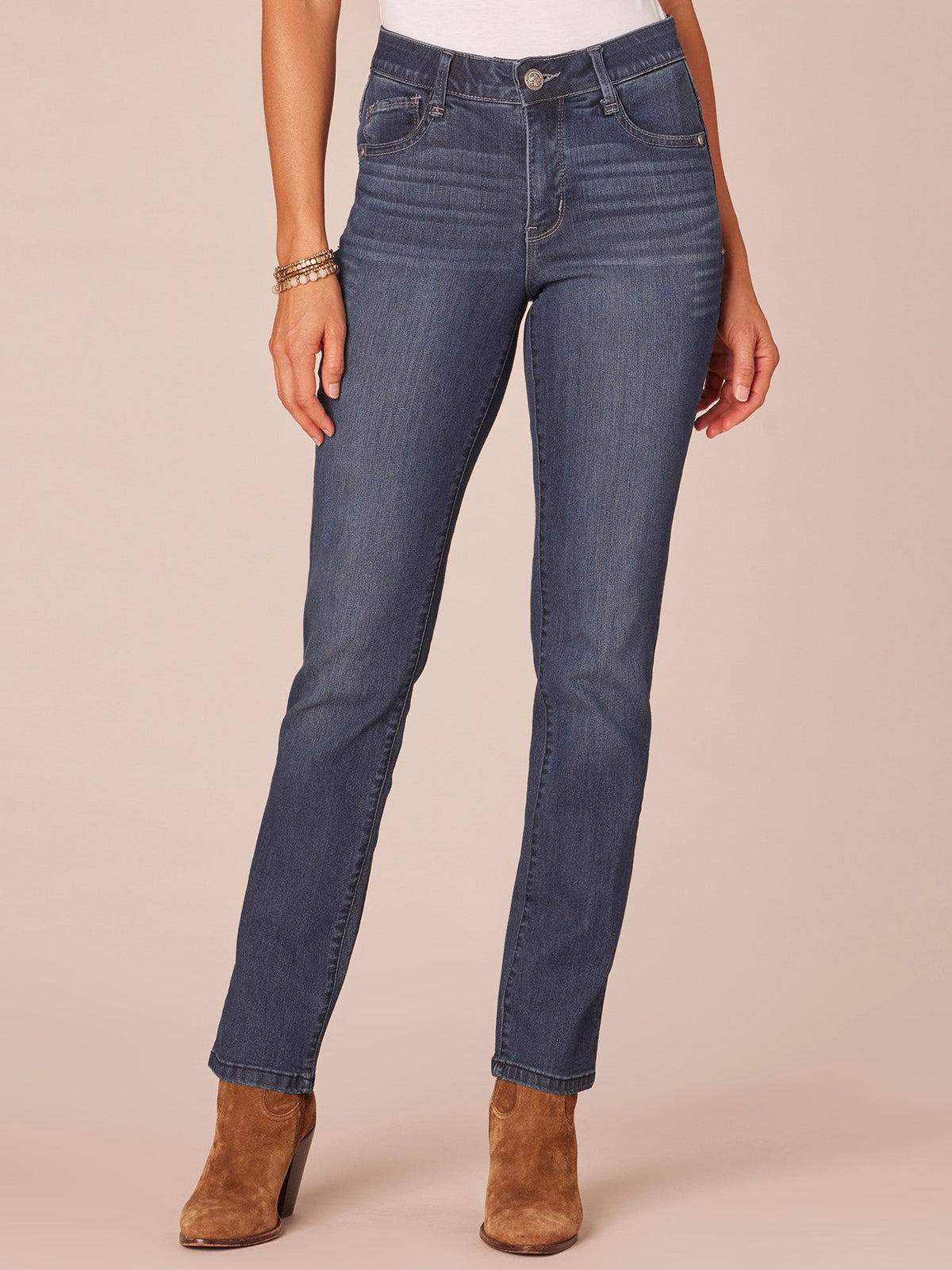 Democracy Clothing "Ab"solution® Indigo High Rise Straight Leg Jeans - Indigo Denim