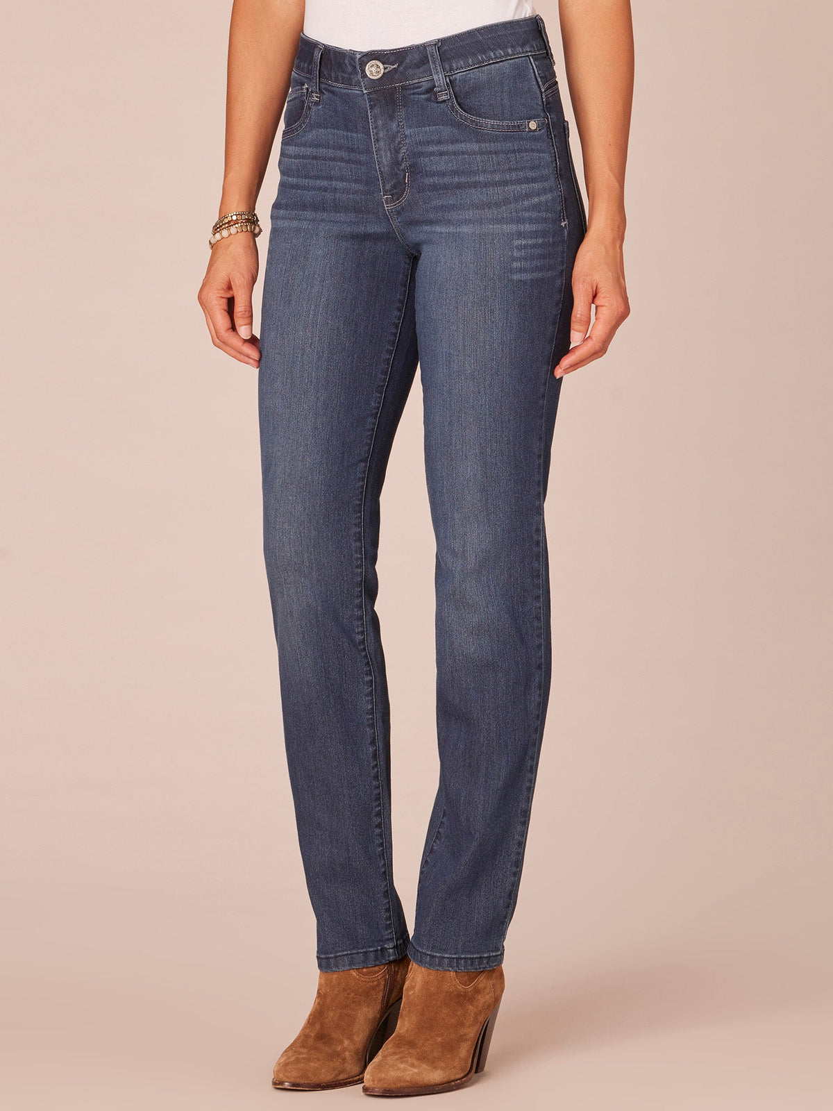Democracy Clothing "Ab"solution® Indigo High Rise Straight Leg Jeans - Indigo Denim