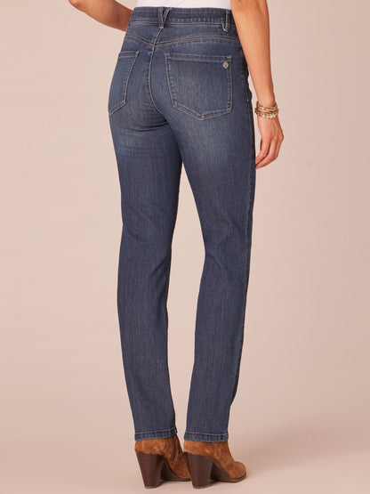 Democracy Clothing "Ab"solution® Indigo High Rise Straight Leg Jeans - Indigo Denim