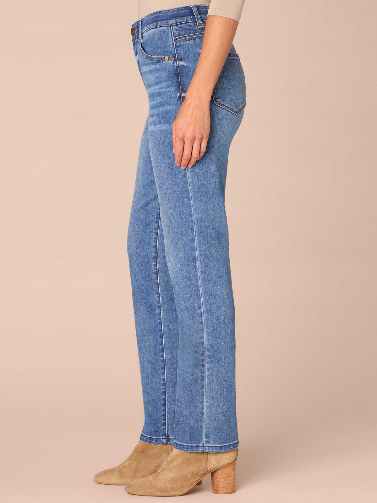 Democracy Clothing "Ab"solution® High Rise Straight Leg REPREVE® Jeans - Mid Blue Denim