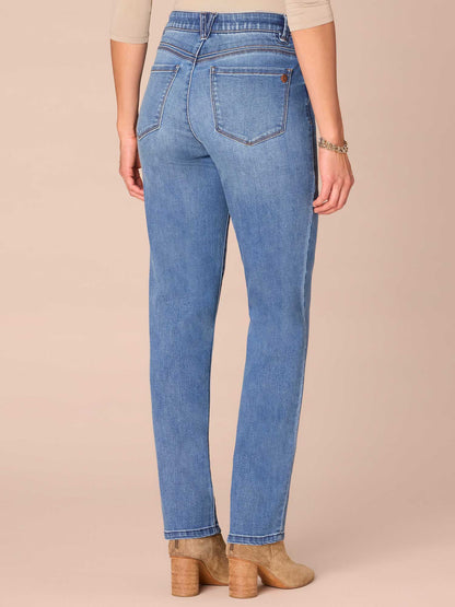 Democracy Clothing "Ab"solution® High Rise Straight Leg REPREVE® Jeans - Mid Blue Denim