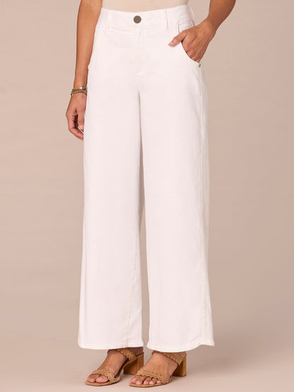 Democracy Clothing “Ab”solution® Skyrise Tulip Hem Wide Leg Plus Size Jeans - Optic White Denim