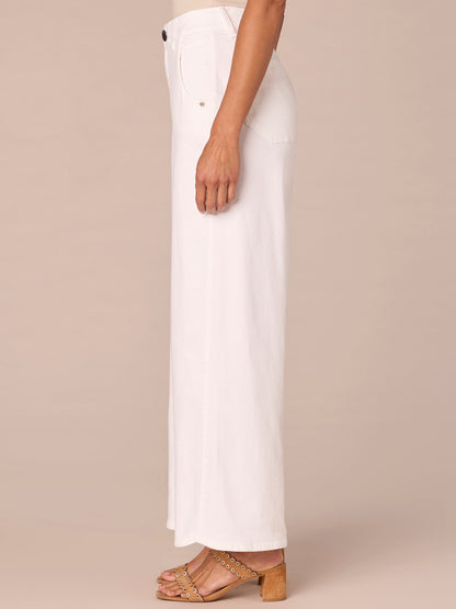 Democracy Clothing “Ab”solution® Skyrise Tulip Hem Wide Leg Plus Size Jeans - Optic White Denim