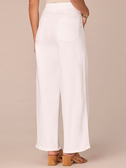 Democracy Clothing “Ab”solution® Skyrise Tulip Hem Wide Leg Plus Size Jeans - Optic White Denim