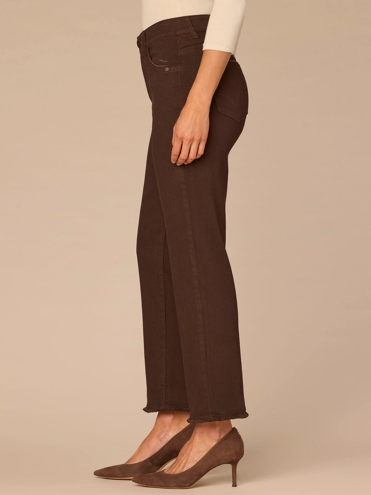 Democracy Clothing "Ab"solution® Colored Slim Straight Cascading "D" Pants - Forest Moss|Brown|Fig Jam|Icy Blue|Lily Pad|Optic White|Pale Stone|Rose Bloom|Wheat|Duffel Green
