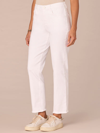 Democracy Clothing "Ab"solution® Colored Slim Straight Cascading "D" Pants - Forest Moss|Brown|Fig Jam|Icy Blue|Lily Pad|Optic White|Pale Stone|Rose Bloom|Wheat|Duffel Green
