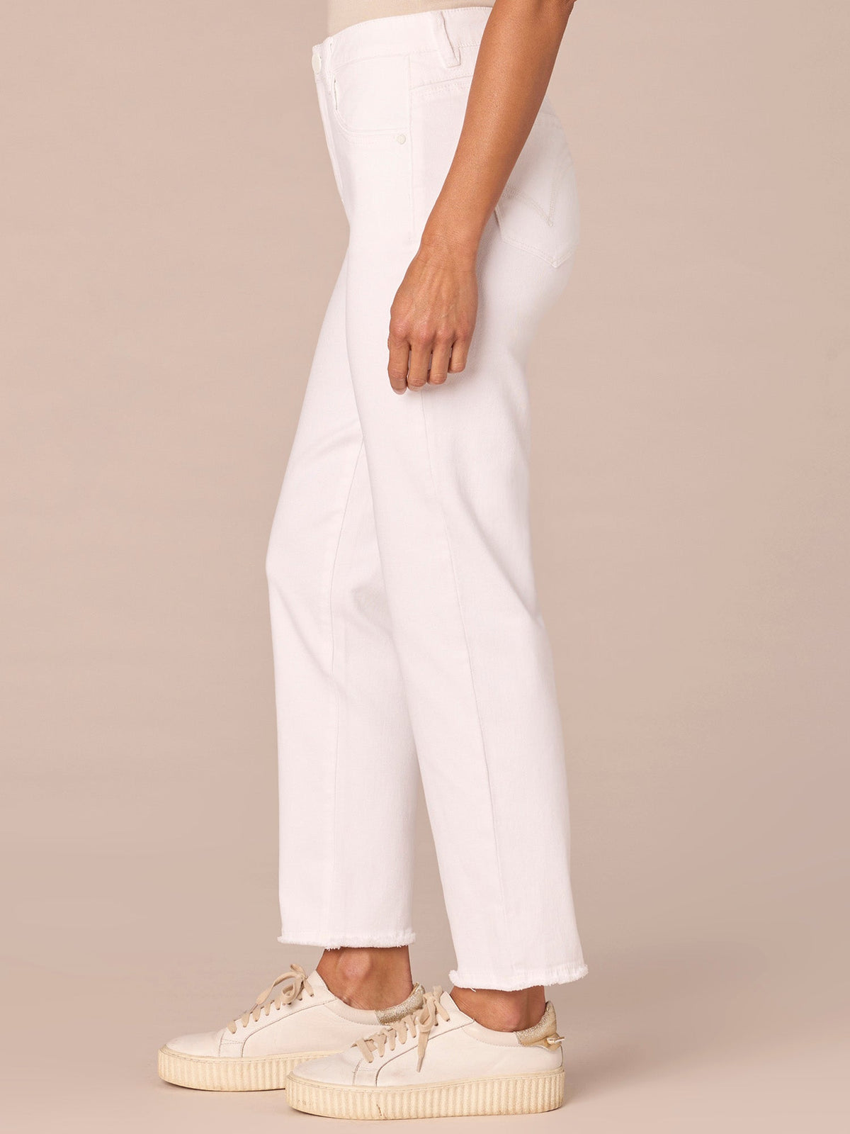 Democracy Clothing "Ab"solution® Colored Slim Straight Cascading "D" Pants - Forest Moss|Brown|Fig Jam|Icy Blue|Lily Pad|Optic White|Pale Stone|Rose Bloom|Wheat|Duffel Green