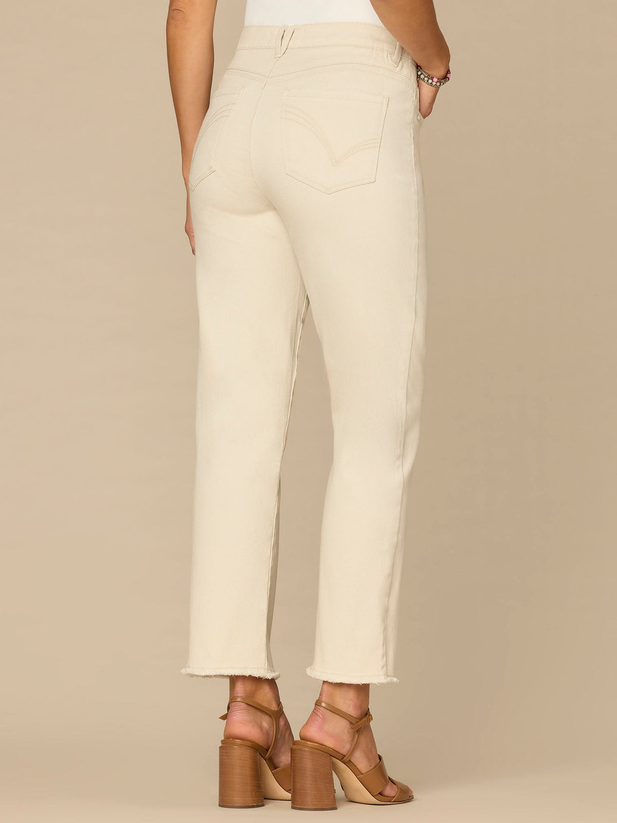 Democracy Clothing "Ab"solution® Colored Slim Straight Cascading "D" Pants - Forest Moss|Brown|Fig Jam|Icy Blue|Lily Pad|Optic White|Pale Stone|Rose Bloom|Wheat|Duffel Green