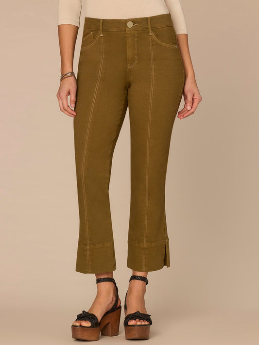 Democracy Clothing "Ab"solution® High Rise Colored Center Seam Kick Flare Pants - Golden Olive