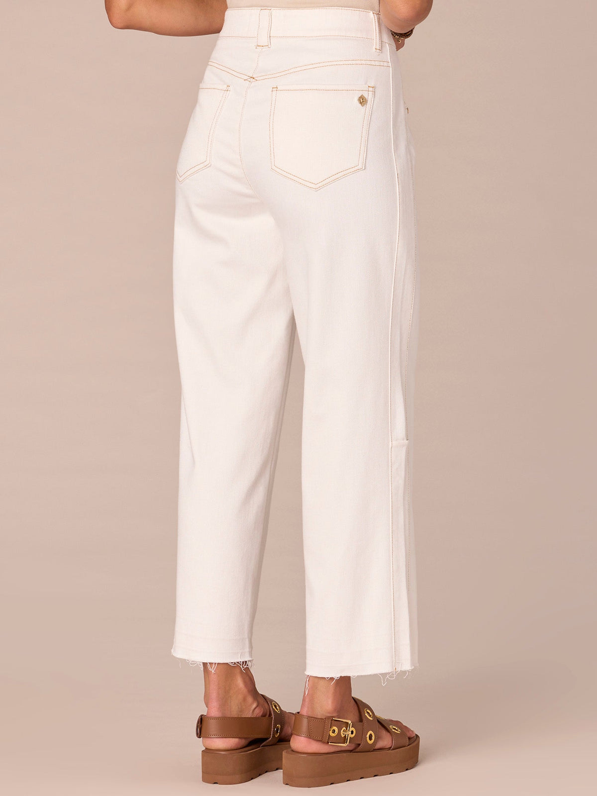 Democracy Clothing “Ab”solution® Skyrise Fray Hem Petite Relaxed Straight Leg Jean - Optic White Denim