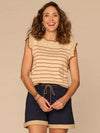 Dark Linen Pecan Stripe