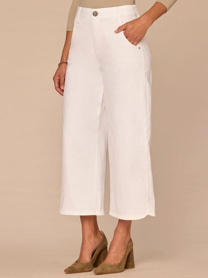 Democracy Clothing "Ab"solution® Skyrise Cropped Tulip Hem Optic White Wide Leg Jeans - Optic White