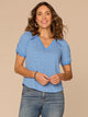 Mediterranean Blue Ecru Stripe