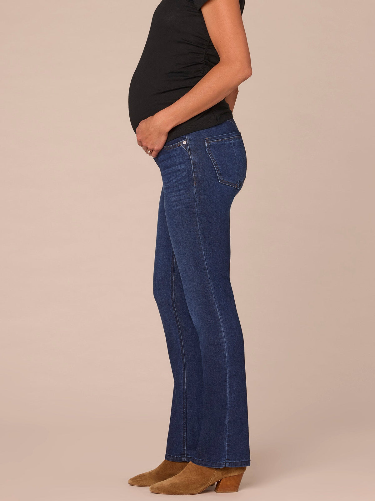 Democracy Clothing "Ab"solution Indigo Maternity Itty Bitty Boot Baby Bump Jeans - Indigo Denim