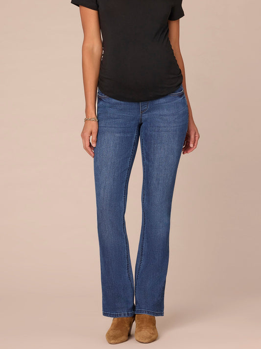 Democracy Clothing "Ab"solution Mid Blue Maternity Itty Bitty Boot Baby Bump Jeans - Mid Blue Denim