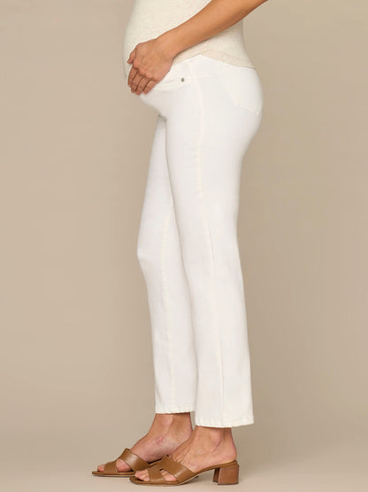 Democracy Clothing CradleComfort Baby Bump Optic White Maternity Straight Leg Jeans - Optic White Denim