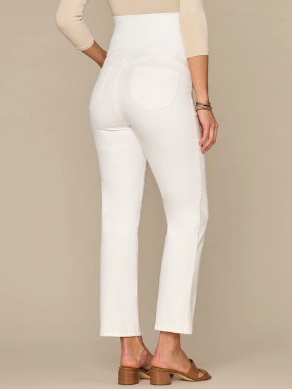 Democracy Clothing CradleComfort Baby Bump Optic White Maternity Straight Leg Jeans - Optic White Denim