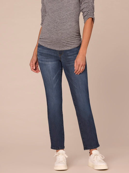 Democracy Clothing "Ab"solution Indigo Maternity Straight Leg Baby Bump Jeans - Indigo Denim