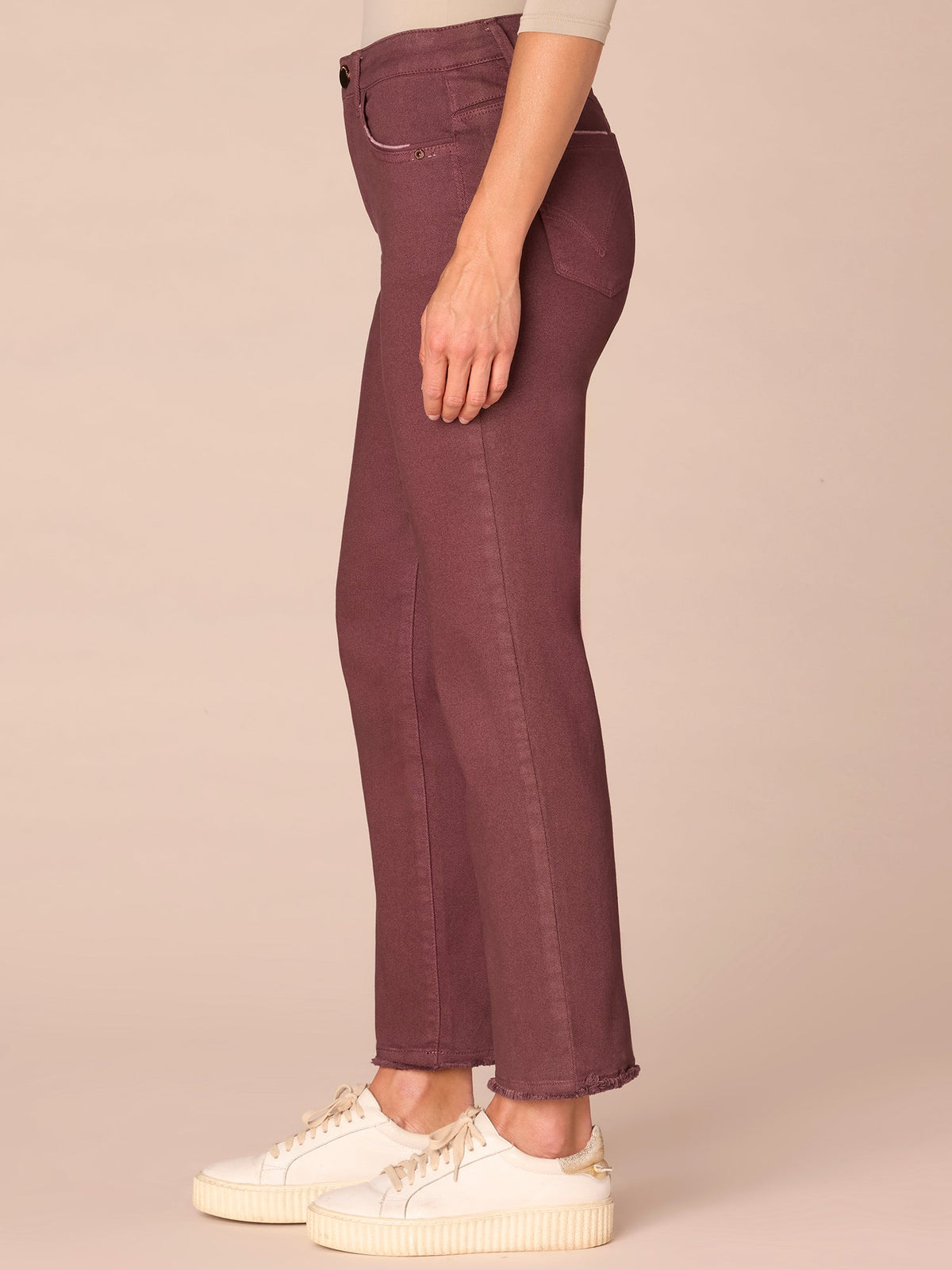 Democracy Clothing “Ab”solution® High Rise Cascading D Plus Size Slim Straight Pants - Brown|Forest Moss|Fig Jam|Wheat