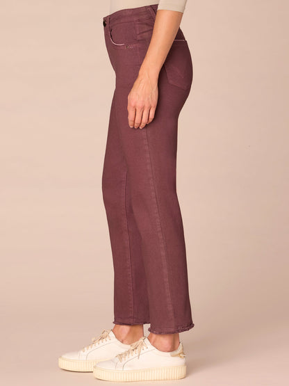 Democracy Clothing “Ab”solution® High Rise Cascading D Plus Size Slim Straight Pants - Brown|Forest Moss|Fig Jam|Wheat