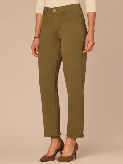 Democracy Clothing “Ab”solution® High Rise Cascading D Plus Size Slim Straight Pants - Brown|Forest Moss|Fig Jam|Wheat