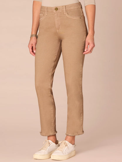 Democracy Clothing “Ab”solution® High Rise Cascading D Plus Size Slim Straight Pants - Brown|Forest Moss|Fig Jam|Wheat