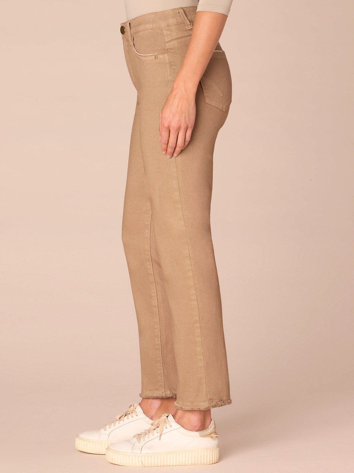 Democracy Clothing “Ab”solution® High Rise Cascading D Plus Size Slim Straight Pants - Brown|Forest Moss|Fig Jam|Wheat