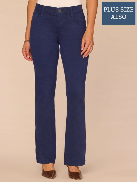 Democracy Clothing "Ab"solution® High Rise Rhinestone Plus Size Itty Bitty Boot Pants - Evening Blue|Espresso